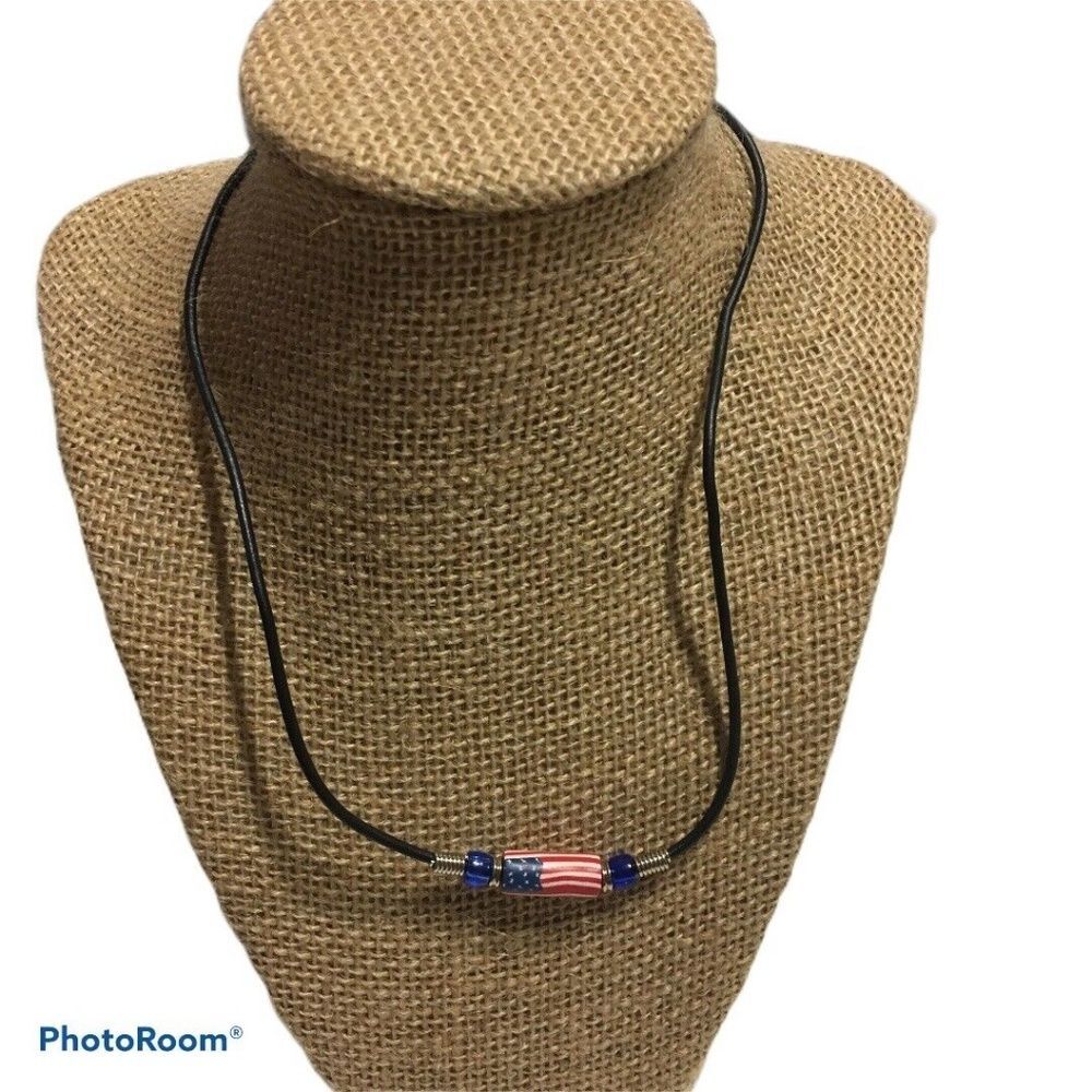 Lot of 8 American Flag Bead necklaces 4th of July